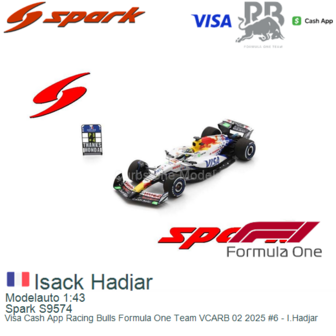 Modelauto 1:43 | Spark S9574 | Visa Cash App Racing Bulls Formula One Team VCARB 02 2025 #6 - I.Hadjar