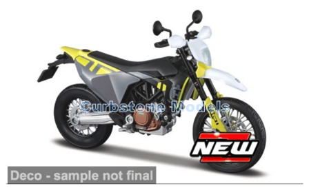 Motorfiets 1:18 | Maisto 20-23091 | Husqvarna Husky 701 Supermoto Black and Yellow 2023