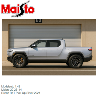 Modelauto 1:43 | Maisto 20-23114 | Rivian R1T Pick Up Silver 2024