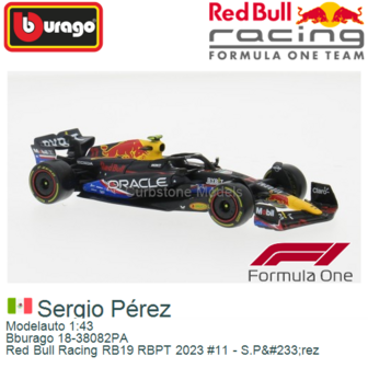 Modelauto 1:43 | Bburago 18-38082PA | Red Bull Racing RB19 RBPT 2023 #11 - S.P&amp;#233;rez