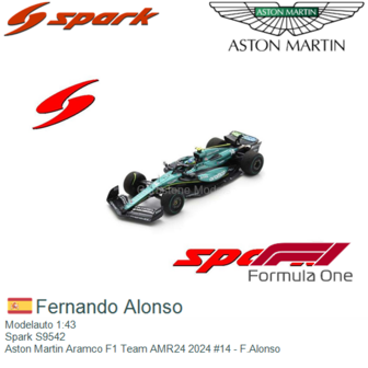 Modelauto 1:43 | Spark S9542 | Aston Martin Aramco F1 Team AMR24 2024 #14 - F.Alonso