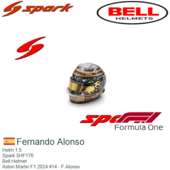 Helm 1:5 | Spark 5HF176 | Bell Helmet | Aston Martin F1 2024 #14 - F.Alonso