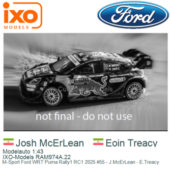 Modelauto 1:43 | IXO-Models RAM974A.22 | M-Sport Ford WRT Puma Rally1 RC1 2025 #55 - J.McErLean - E.Treacy