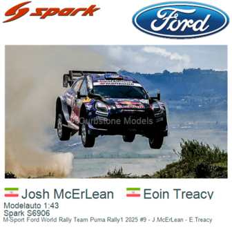 Modelauto 1:43 | Spark S6906 | M-Sport Ford World Rally Team Puma Rally1 2025 #9 - J.McErLean - E.Treacy
