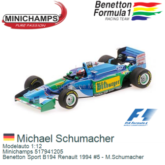 Modelauto 1:12 | Minichamps 517941205 | Benetton Sport B194 Renault 1994 #5 - M.Schumacher