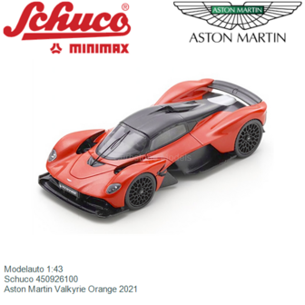 Modelauto 1:43 | Schuco 450926100 | Aston Martin Valkyrie Orange 2021