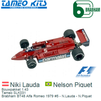Bouwpakket 1:43 | Tameo SLK031 | Brabham BT48 Alfa Romeo 1979 #5 - N.Lauda - N.Piquet