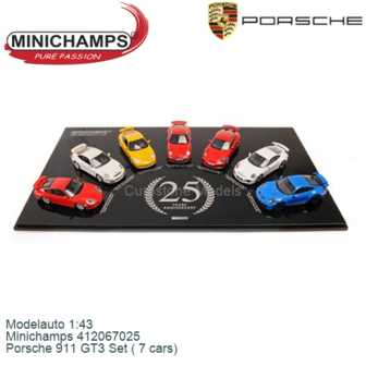 Modelauto 1:43 | Minichamps 412067025 | Porsche 911 GT3 Set ( 7 cars)
