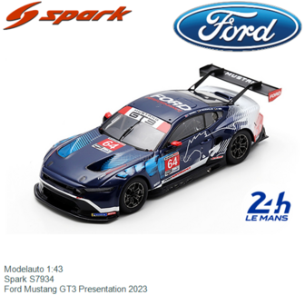 Modelauto 1:43 | Spark S7934 | Ford Mustang GT3 Presentation 2023