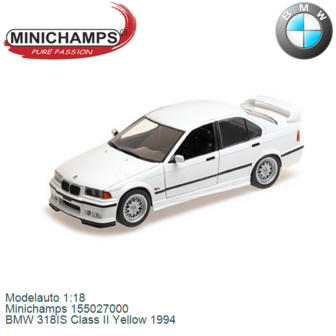 Modelauto 1:18 | Minichamps 155027000 | BMW 318IS Class II Yellow 1994