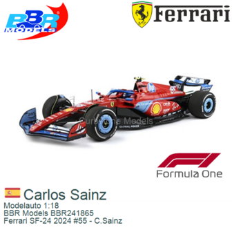 Modelauto 1:18 | BBR Models BBR241865 | Ferrari SF-24 2024 #55 - C.Sainz