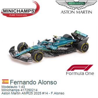 Modelauto 1:43 | Minichamps 417250214 | Aston Martin AMR25 2025 #14 - F.Alonso
