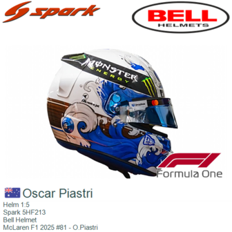 Helm 1:5 | Spark 5HF213 | Bell Helmet | McLaren F1 2025 #81 - O.Piastri