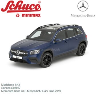 Modelauto 1:43 | Schuco S03987 | Mercedes Benz GLB Model X247 Dark Blue 2019