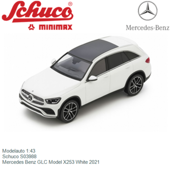 Modelauto 1:43 | Schuco S03988 | Mercedes Benz GLC Model X253 White 2021