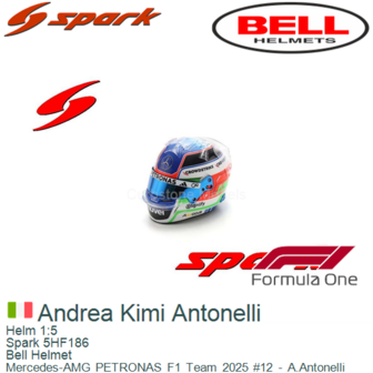 Helm 1:5 | Spark 5HF186 | Bell Helmet | Mercedes-AMG PETRONAS F1 Team 2025 #12 - A.Antonelli
