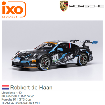 Modelauto 1:43 | IXO-Models GTM174.22 | Porsche 911 GT3 Cup | TEAM 75 Bernhard 2024 #14