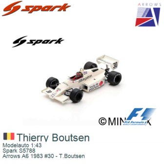 Modelauto 1:43 | Spark S5788 | Arrows A6 1983 #30 - T.Boutsen