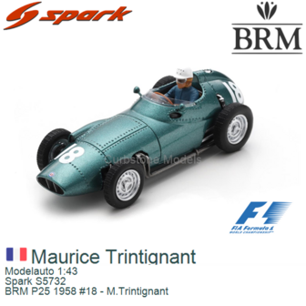 Modelauto 1:43 | Spark S5732 | BRM P25 1958 #18 - M.Trintignant