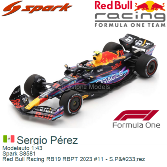 Modelauto 1:43 | Spark S8581 | Red Bull Racing RB19 RBPT 2023 #11 - S.P&amp;#233;rez