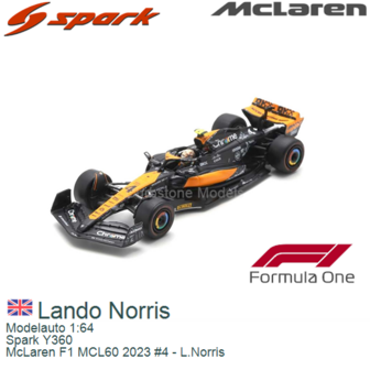 Modelauto 1:64 | Spark Y360 | McLaren F1 MCL60 2023 #4 - L.Norris
