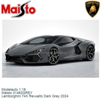 Modelauto 1:18 | Maisto 31463GREY | Lamborghini 74X Revuelto Dark Grey 2024