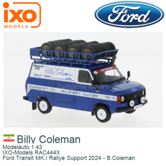 Modelauto 1:43 | IXO-Models RAC444X | Ford Transit MK.I Rallye Support 2024 - B.Coleman