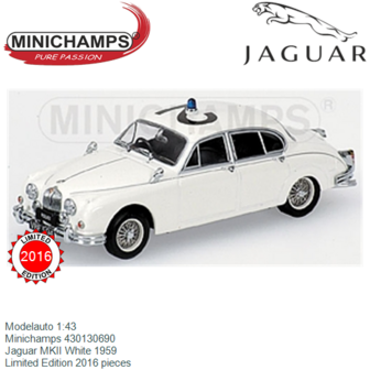 Modelauto 1:43 | Minichamps 430130690 | Jaguar MKII White 1959