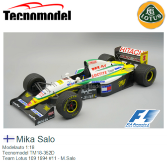 Modelauto 1:18 | Tecnomodel TM18-352D | Team Lotus 109 1994 #11 - M.Salo