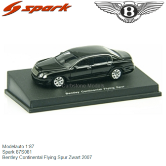 Modelauto 1:87 | Spark 87S081 | Bentley Continental Flying Spur Zwart 2007