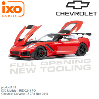 product1:18 | IXO-Models 18RDC243-FO | Chevrolet Corvette C7 ZR1 Red 2019