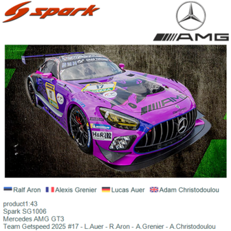 product1:43 | Spark SG1006 | Mercedes AMG GT3 | Team Getspeed 2025 #17 - L.Auer - R.Aron - A.Grenier - A.Christodoulou