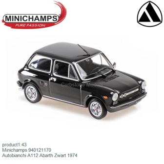 product1:43 | Minichamps 940121170 | Autobianchi A112 Abarth Zwart 1974