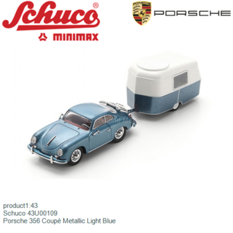 product1:43 | Schuco 43U00109 | Porsche 356 Coup&eacute; Metallic Light Blue