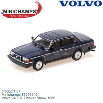 product1:87 | Minichamps 870171404 | Volvo 240 GL Donker Blauw 1986