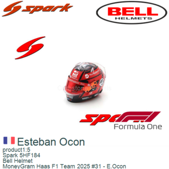 product1:5 | Spark 5HF184 | Bell Helmet | MoneyGram Haas F1 Team 2025 #31 - E.Ocon