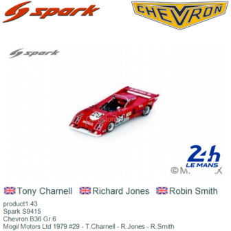 product1:43 | Spark S9415 | Chevron B36 Gr.6 | Mogil Motors Ltd 1979 #29 - T.Charnell - R.Jones - R.Smith