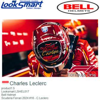 product1:5 | Looksmart LSHEL017 | Bell Helmet | Scuderia Ferrari 2024 #16 - C.Leclerc
