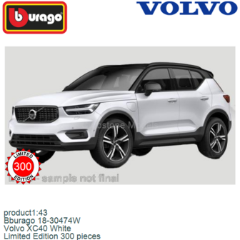 product1:43 | Bburago 18-30474W | Volvo XC40 White