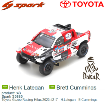 product1:43 | Spark S5885 | Toyota Gazoo Racing Hilux 2023 #217 - H.Lategan - B.Cummings