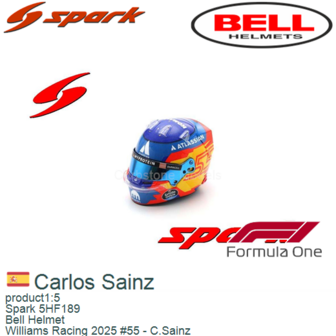 product1:5 | Spark 5HF189 | Bell Helmet | Williams Racing 2025 #55 - C.Sainz