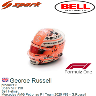 product1:5 | Spark 5HF198 | Bell Helmet | Mercedes AMG Petronas F1 Team 2025 #63 - G.Russell