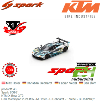 product1:43 | Spark SG951 | KTM X-Bow GT2 | D&ouml;rr Motorsport 2024 #55 - M.Hofer - C.Gebhardt - F.Vettel - B.D&amp;#246;rr