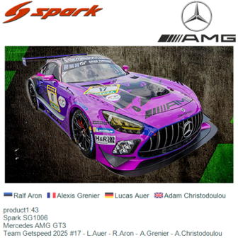 product1:43 | Spark SG1006 | Mercedes AMG GT3 | Team Getspeed 2025 #17 - L.Auer - R.Aron - A.Grenier - A.Christodoulou