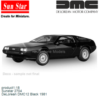 product1:18 | Sunstar 2704 | DeLorean DMC12 Black 1981