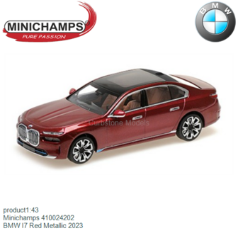product1:43 | Minichamps 410024202 | BMW I7 Red Metallic 2023