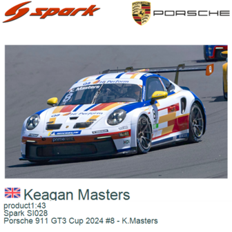 product1:43 | Spark SI028 | Porsche 911 GT3 Cup 2024 #8 - K.Masters 