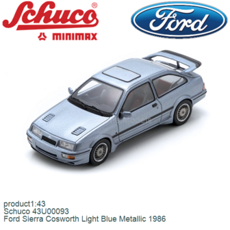 product1:43 | Schuco 43U00093 | Ford Sierra Cosworth Light Blue Metallic 1986