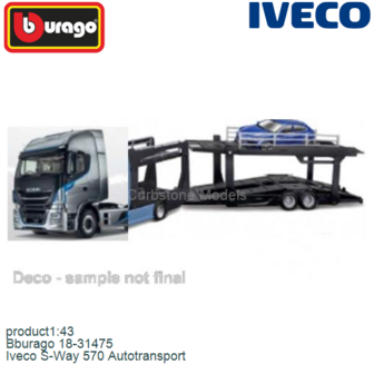 product1:43 | Bburago 18-31475 | Iveco S-Way 570 Autotransport