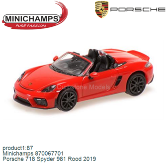 product1:87 | Minichamps 870067701 | Porsche 718 Spyder 981 Rood 2019